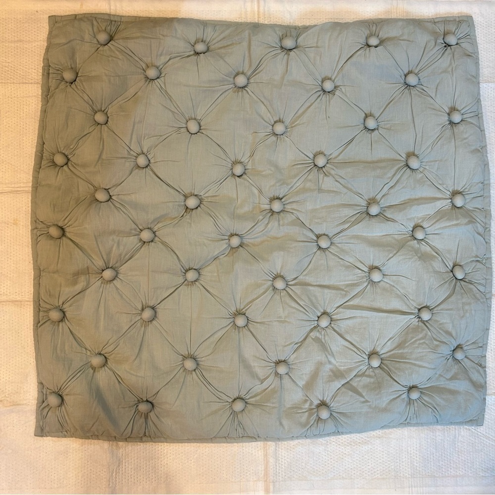 Nordstrom at Home Pillow Shams Euro Set of 2 Quilted 3D Bobbles Cotton Turquiose